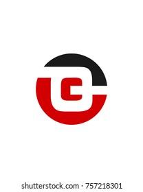 R initial circle company logo black red