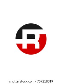 R initial circle company logo black red