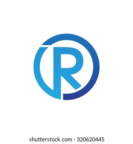 R initial circle company or RO OR logo blue
