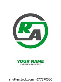 R A initial circle logo template vector