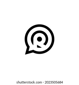 r initial communication logo design vector template