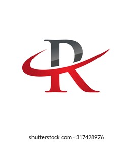 R initial company red swoosh logo