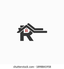 R initial construction logo design vector symbol graphic idea creative