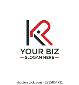 R Initial design concept in modern style for various business or company logo.