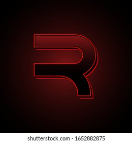 R Initial Futuristic Modern Dark Black Red Light Modern Graphic Design EPS10