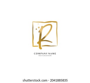 R Initial handwriting or handwritten logo for identity. Logo with signature and hand drawn style.