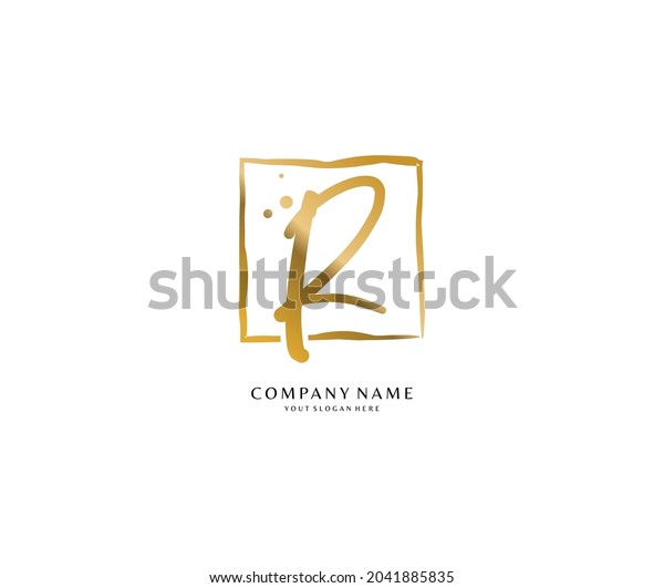 R Initial Handwriting Handwritten Logo Identity Stock Vector Royalty