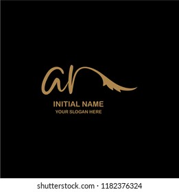 A R Initial Handwriting Logo Template