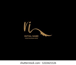 R I Initial Handwriting Logo Template