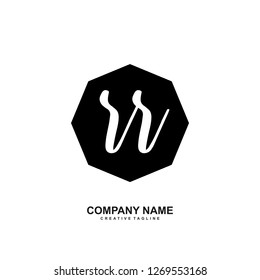 R R Initial Handwriting Logo Template Vector