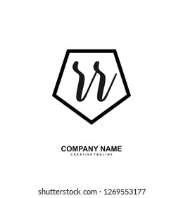 R R Initial Handwriting Logo Template Vector