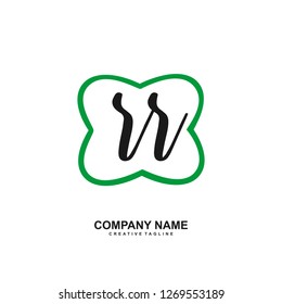 R R Initial Handwriting Logo Template Vector