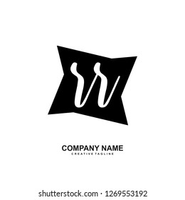 R R Initial Handwriting Logo Template Vector