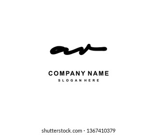 A R Initial Handwriting Logo Template
