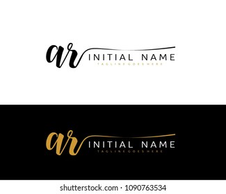 A R Initial handwriting logo vector. Hand lettering for designs.
