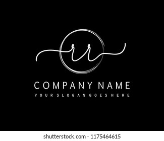 R R Initial handwriting logo vector