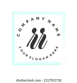 R R Initial handwriting logo vector