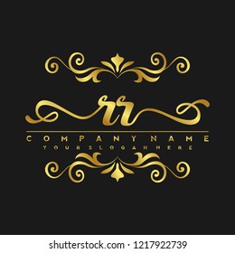 R R Initial handwriting logo vector