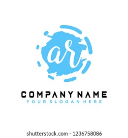 A R Initial handwriting logo vector