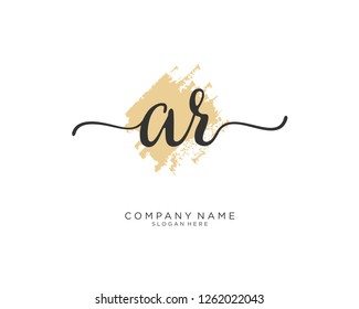A R Initial handwriting logo vector
