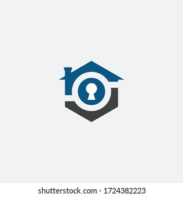 inicial. hexágono de icono del vector del logotipo del hogar