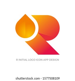 R Initial Icon Logo Apps Design Vector