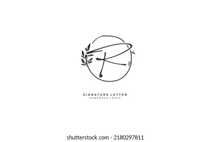 R Initial letter handwriting and  signature logo. A concept with floral template element.