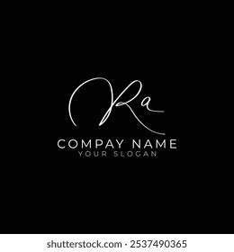 R A initial letter handwriting and signature logo. RA hand drawn calligraphy lettering vector for real estate, beauty, photography, letter logo design