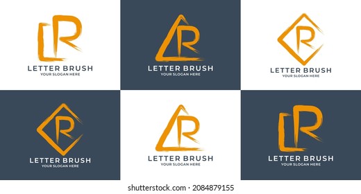R initial letter ink brush logo for business and brand inspiration logo