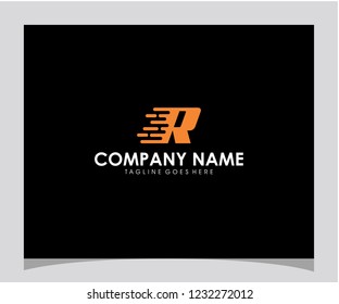 R initial letter last speed icon logo design template vector eps 10