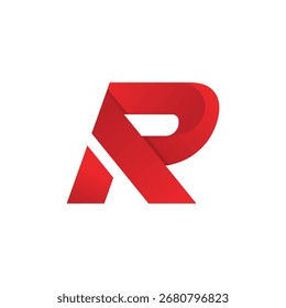R Logo für Anfangsbuchstaben. Rote Origami-Geometrie einzeln auf weißem Hintergrund. Flaches Vektor-Logo-Design-Vorlagenelement für Geschäfts- und Markenlogo.