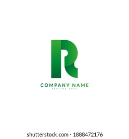 R Initial Letter with Minimalist Gradient Logo. Typography for company and business logo.