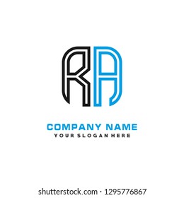 R A initial letter, modern logo design template vector 