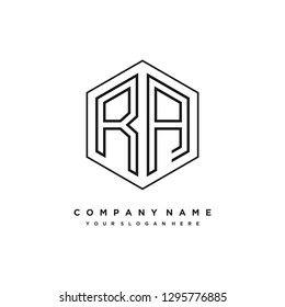 R A initial letter, modern logo design template vector 