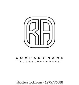 R A initial letter, modern logo design template vector 