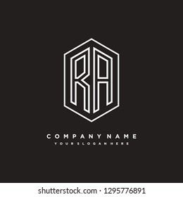 R A initial letter, modern logo design template vector 