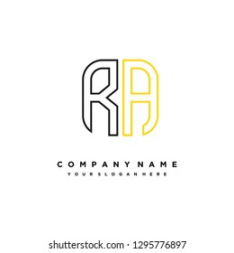 R A initial letter, modern logo design template vector 