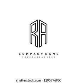 R A initial letter, modern logo design template vector 