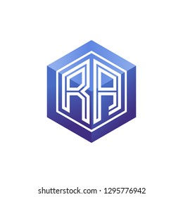 R A initial letter, modern logo design template vector 