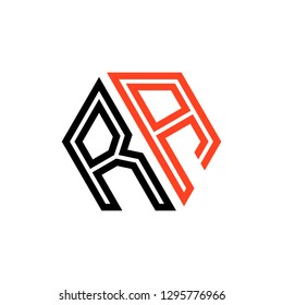 R A initial letter, modern logo design template vector 