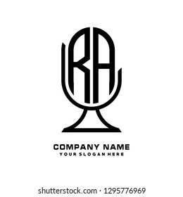 R A initial letter, modern logo design template vector 