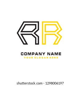 R R initial letter, modern logo design template vector