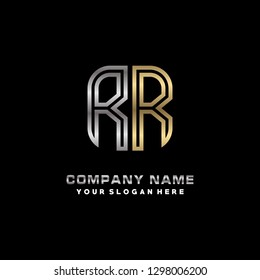 R R initial letter, modern logo design template vector