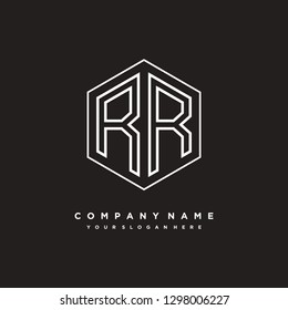 R R initial letter, modern logo design template vector