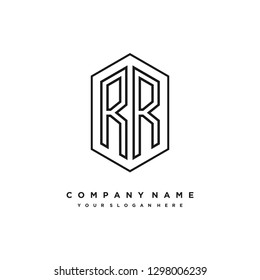 R R initial letter, modern logo design template vector