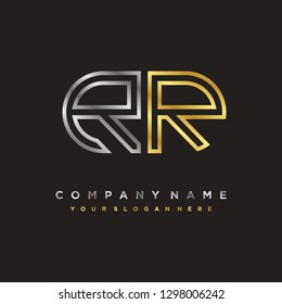 R R initial letter, modern logo design template vector