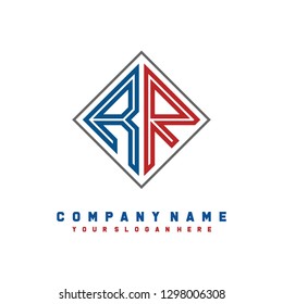 R R initial letter, modern logo design template vector