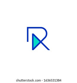 R initial letter with play icon.