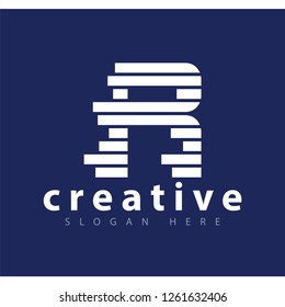 r initial letter with speed logo vector template