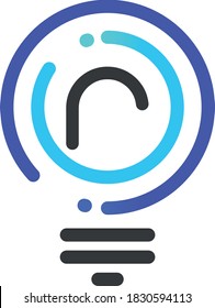 r Initial lightbulb logo concept vektor. Idee, Lösung, kreativ, innovativ, Inspirationssymbol